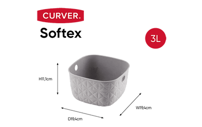 Cesto portaoggetti Softex XS 3 L tortora 19,4x19,4x11,1 cm Curver