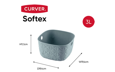 Cesto portaoggetti Softex XS 3 L verde acqua 19,4x19,4x11,1 cm Curver