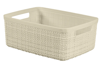 Cesto portaoggetti Jute S 5 L 27x20x11 cm off white Curver