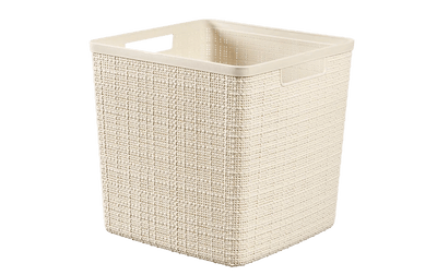 Cesto portaoggetti Jute Cube 17 L 28x28x27 cm off white Curver