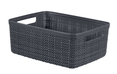 Cesto portaoggetti Jute S 5 L 27x20x11 cm grigio scuro Curver