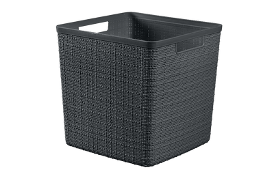 Cesto portaoggetti Jute Cube 17 L 28x28x27 cm grigio scuro Curver