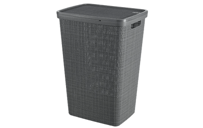 Cesto portabiancheria con coperchio Jute 58 L grigio scuro Curver