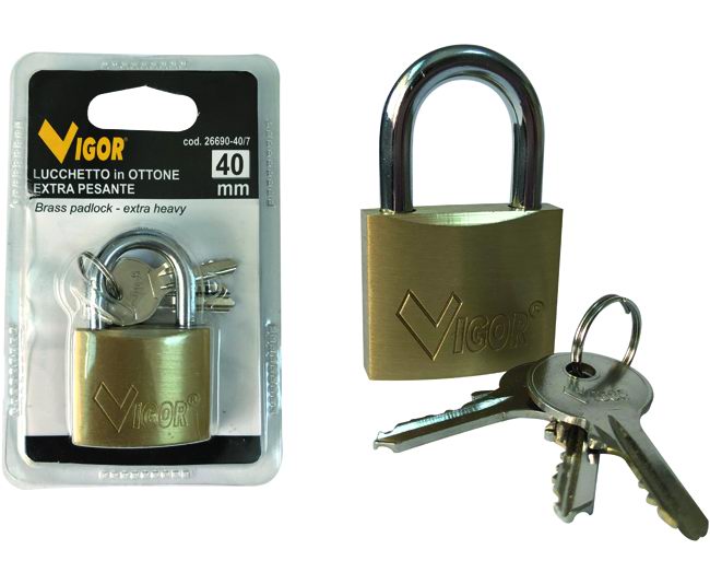 Vigor Lucchetti Blinky Ottone Extra-Pesante 60 Mm