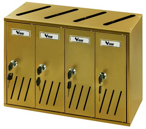 Casellari Postali Vigor Alu Ramato K4 4-Box 42X17,5X30