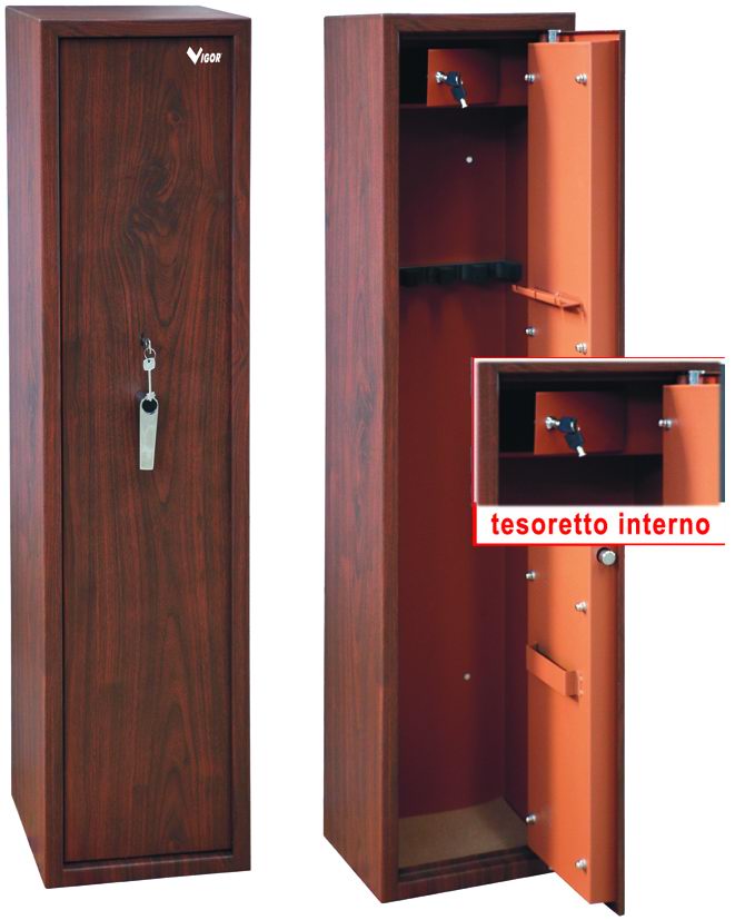 Armadi Portafucili Vigor 5 Post Effetto Legno 30X25X145H