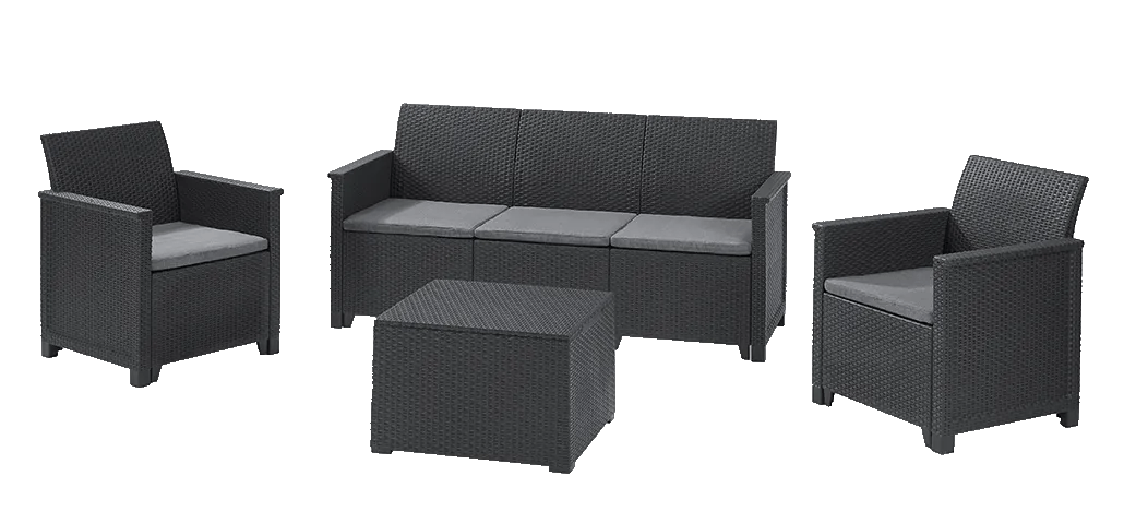 Emma 5 Seater Lounge Set - Graphite Keter
