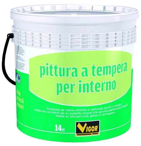 Pittura Murale Vigor Interni Tempera Bianco 4 L