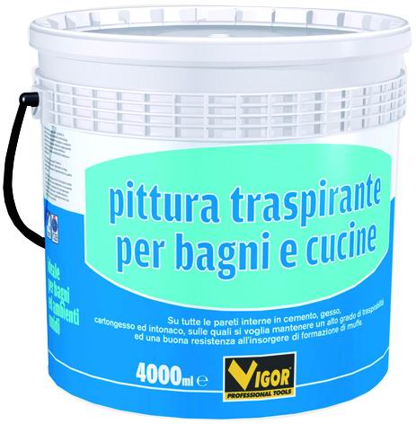 Pittura Murale Vigor Interni Bagni/Cucina Bianco 4 L