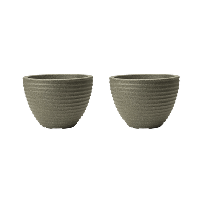 Honey Pot Low Planter 37cm Set of 2 - Marble Green Keter