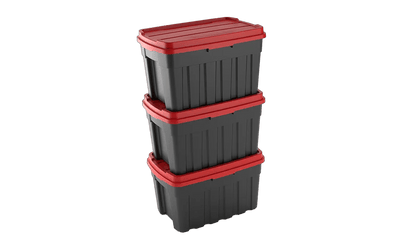 Tuff Box 140L Storage Boxes with Lid Set of 3 - Black Keter