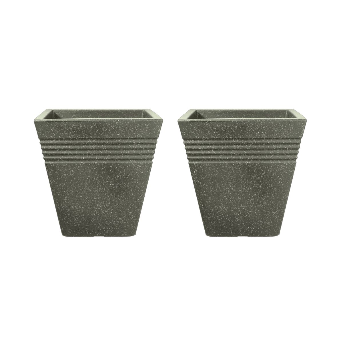 Piazza Square Planter 40cm Set of 2 - Marble Green Keter