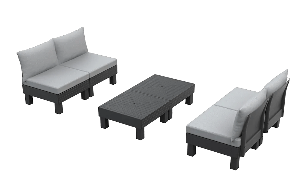 Elements 4 Seater Modular Lounge Set - Graphite Keter