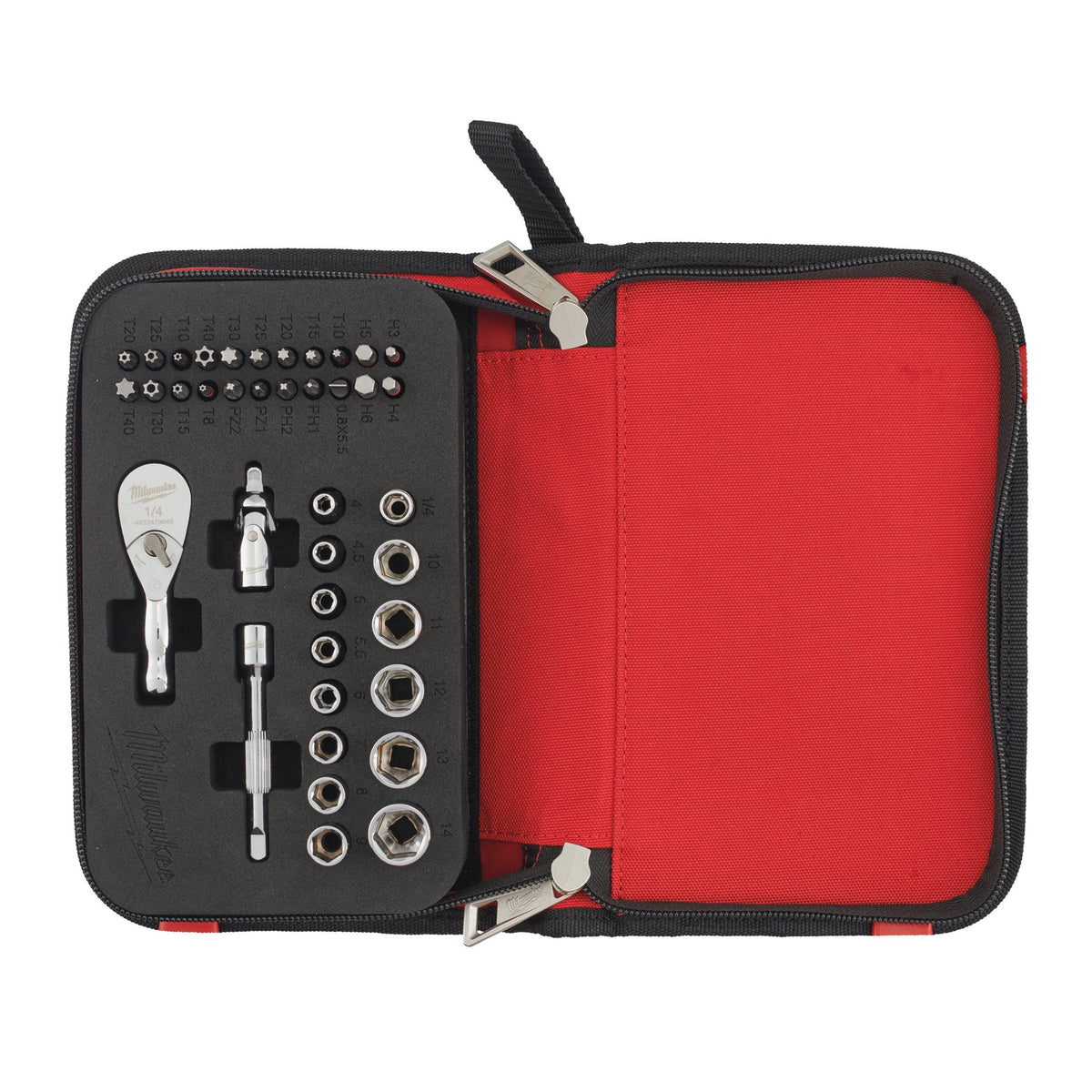 Set di bit, cricchetto compatto e bussole da 1/4'' Milwaukee