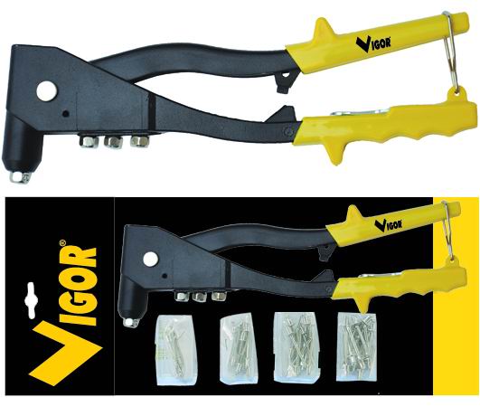 Rivettatrici A Mano Vigor Kit V-R60 C/Rivet. Misti 60 Pezzi