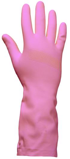 Household Latex Gloves, Pink, Non-PPE, Size 7, Vigor