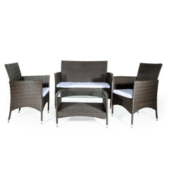 Salotto da giardino in rattan sintetico Caprera marrone Verdelook