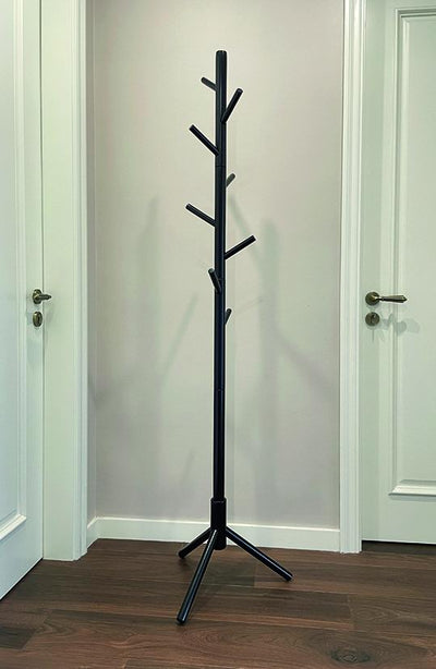Wooden Coat Rack Vigor Edgar Black 175 cm