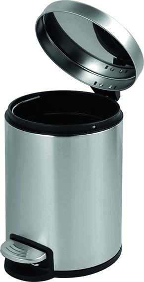 Pattumiera a pedale inox 5 litri 20x28H cm Vigor