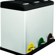 Pattumiera differenziata inox tris 8+8+8 l 46x31x40 cm Vigor