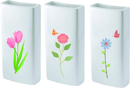 Umidificatori Ceramica Vigor Bianco Floreale Con Gancio