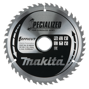 B-68638 Lama per sega circolare Efficut T.C.T, 190 x 30 mm, 45 T