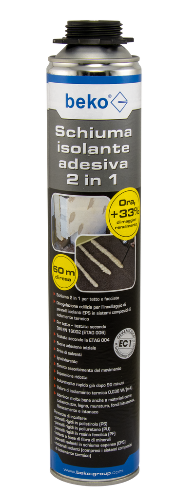 Schiuma isolante adesiva 2 in 1 per pistola