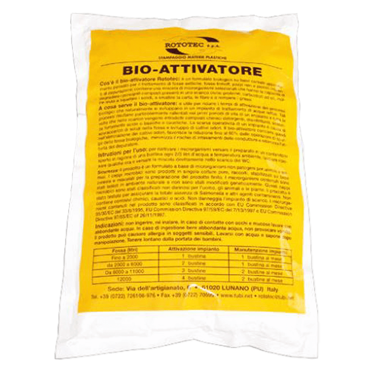 Bioattivatori monodose in bustina Rototec