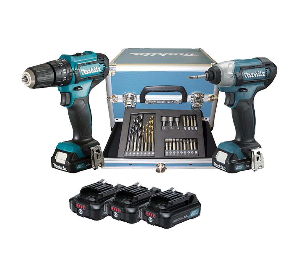 Combo Kit CXT 12Vmax (HP333D + TD110D, 3 batterie, valigetta alluminio) Makita