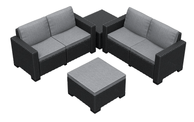 California 4 Seater Double Lounge Set - Grey Keter