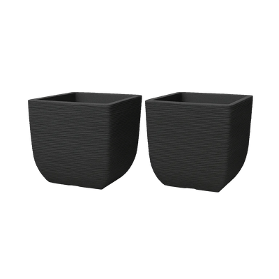 Cotswold Square Planter 32cm Set of 2 - Millstone Grey Keter