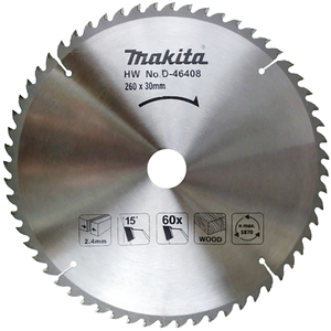 D-46408 Lama Standard T.C.T., 260x30mm, 60T Makita