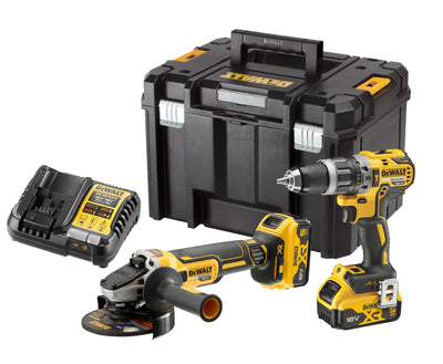 Kit composto da dcd796 Trapano 2 vel+ Smerigliatrice 125mm + 2 DeWalt DCG405