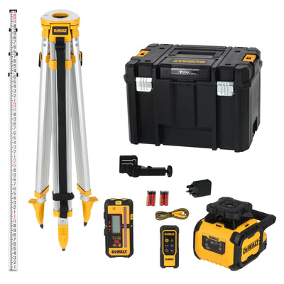 Laser rotante con raggio rosso USB-C con asta di livellamento e treppiede DCLE15211RL-QW DeWalt