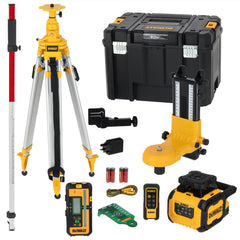 Laser rotante con raggio verde USB-C con asta di livellamento e treppiede DCLE15221GL-QW DeWalt