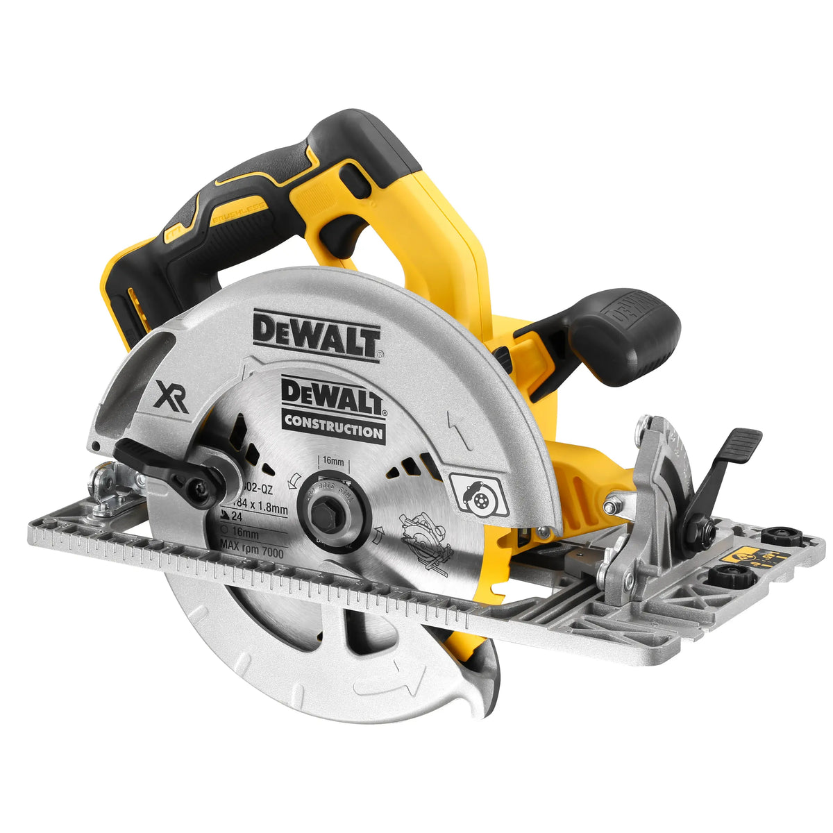 Sega Circolare 18V motore BRUSHLESS con scarpa compatibile con guide rettilinea, Ø lama/foro 184/16 mm - Solo corpo macchina - DCS572NT-XJ DeWalt