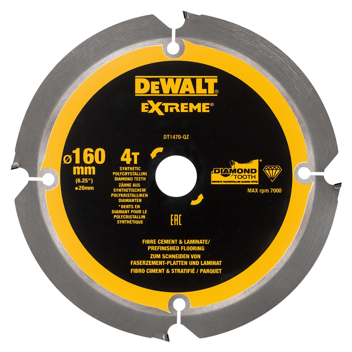 Lama per Sega Circolare Multimateriale 160mm 4T DeWalt DT1470-QZ
