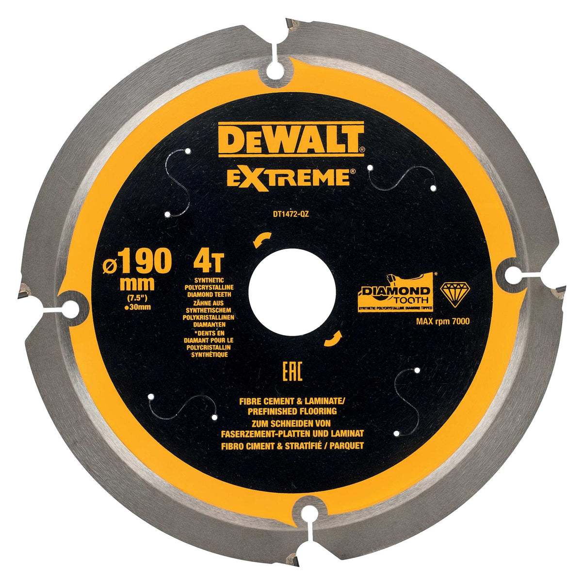 Lama per sega circolare multimateriale 190mm 4T DeWalt DT1472-QZ