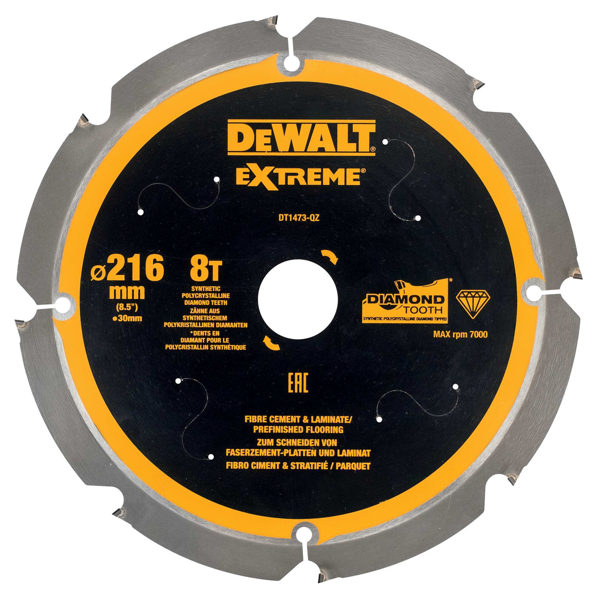 Lama per sega circolare multimateriale 216mm 8T DeWalt DT1473-QZ