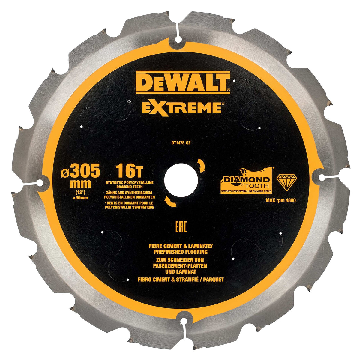 Lama per sega circolare multimateriale 305mm 16T DeWalt DT1475-QZ
