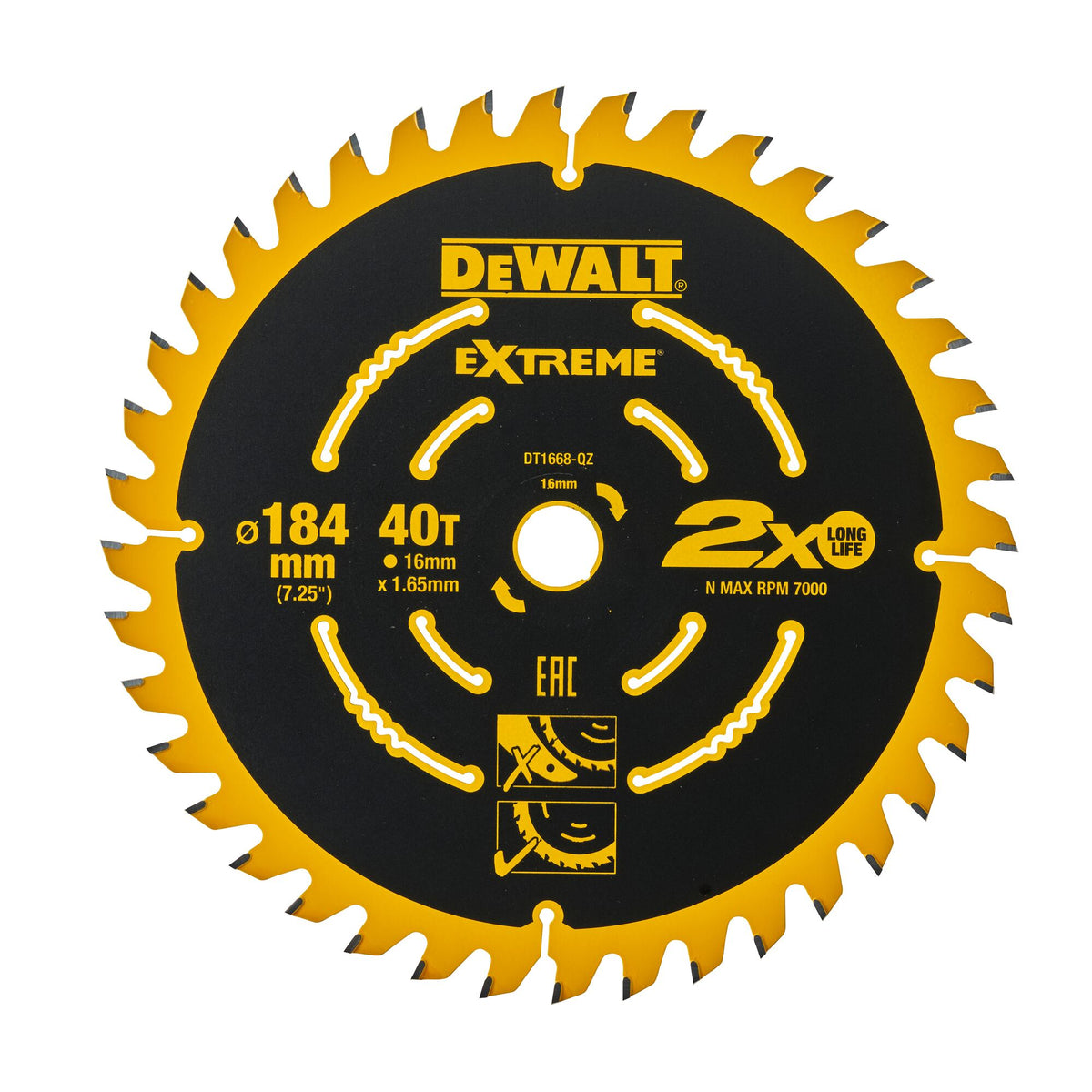 Lama Extreme per troncatrice 184 x 16 x 40T DeWalt DT1668-QZ