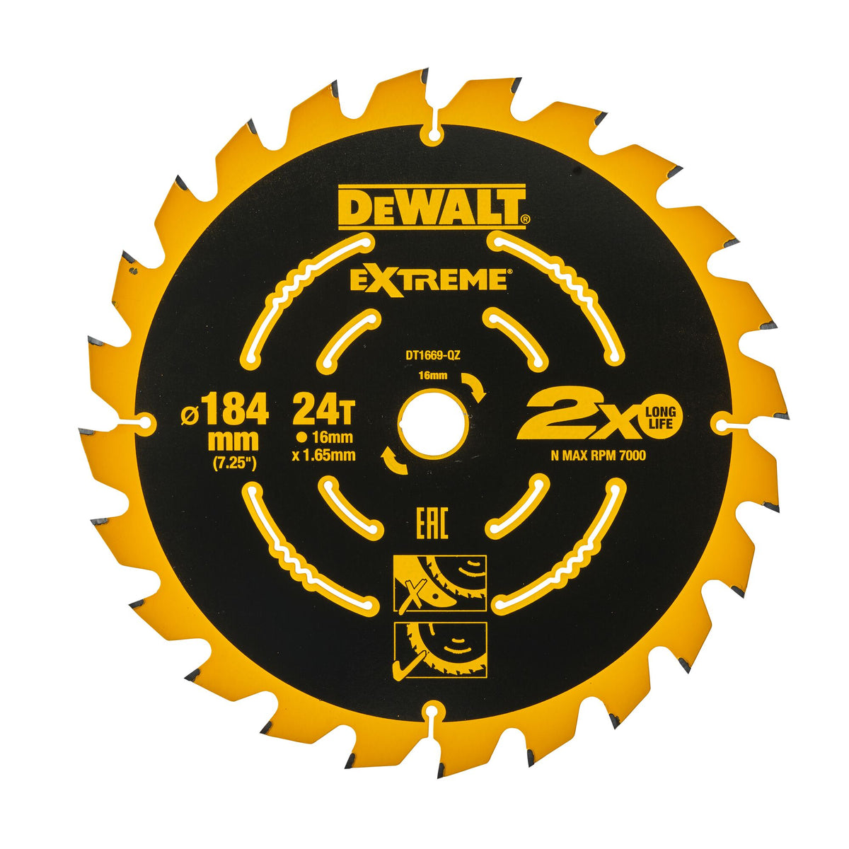 Lama Extreme per troncatrice 184 x 16 x 24T DeWalt DT1669-QZ