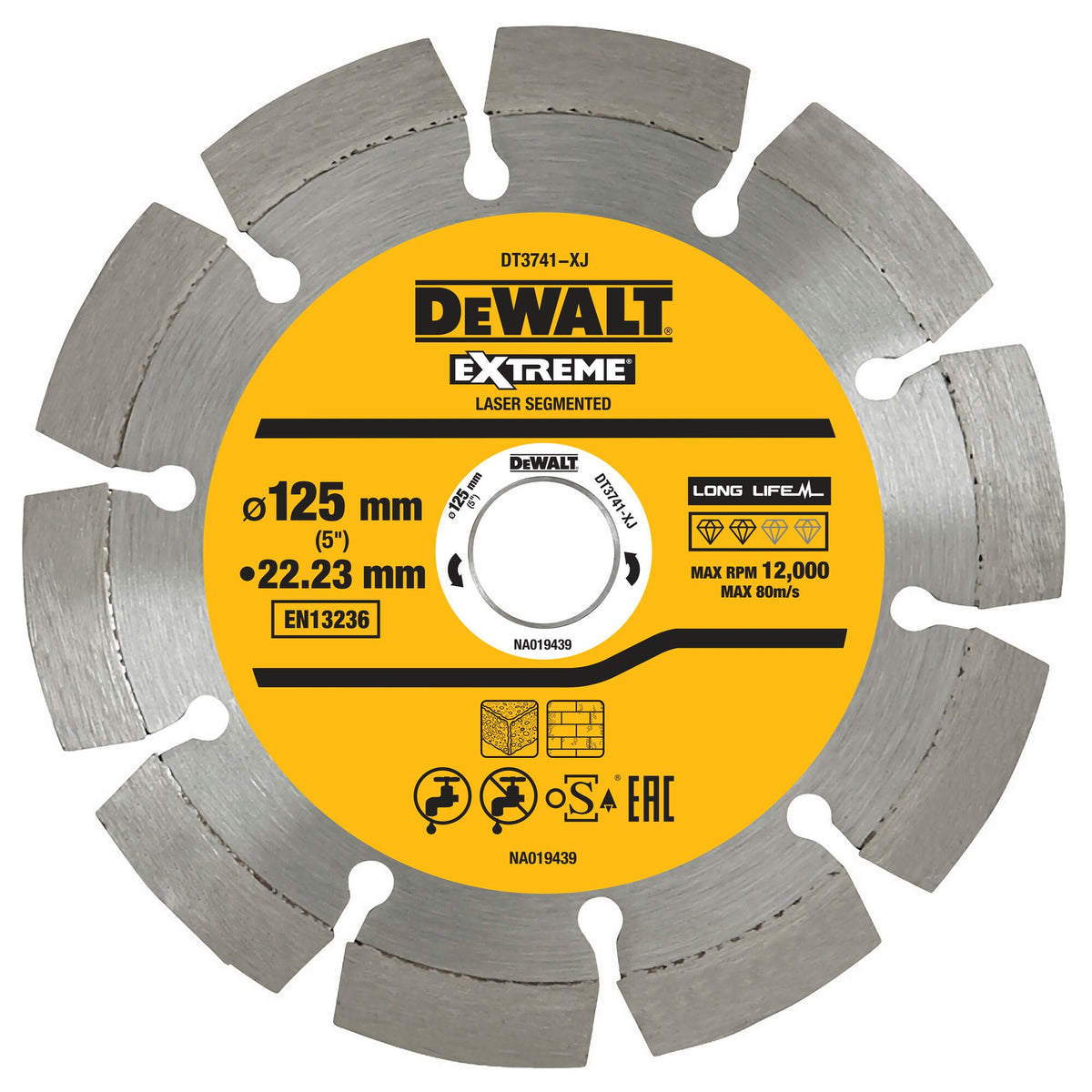 Dischi saldati al laser per materiali da costruzione DeWalt DT3741-XJ