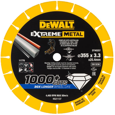 Disco diamantato Extreme 355x25.4x3.3mm DeWalt DT40257-QZ