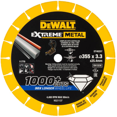 Extreme Diamond Disc 355 x 25.4 x 3.3mm - DT40257-QZ DeWalt
