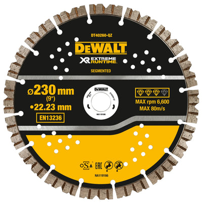 230 x 22.23mm EXTREME Runtime Diamond Wheel DT40260-QZ DeWalt