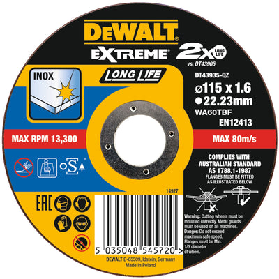 Disco da taglio a lunga durata Extreme OSA DeWalt DT43935-QZ