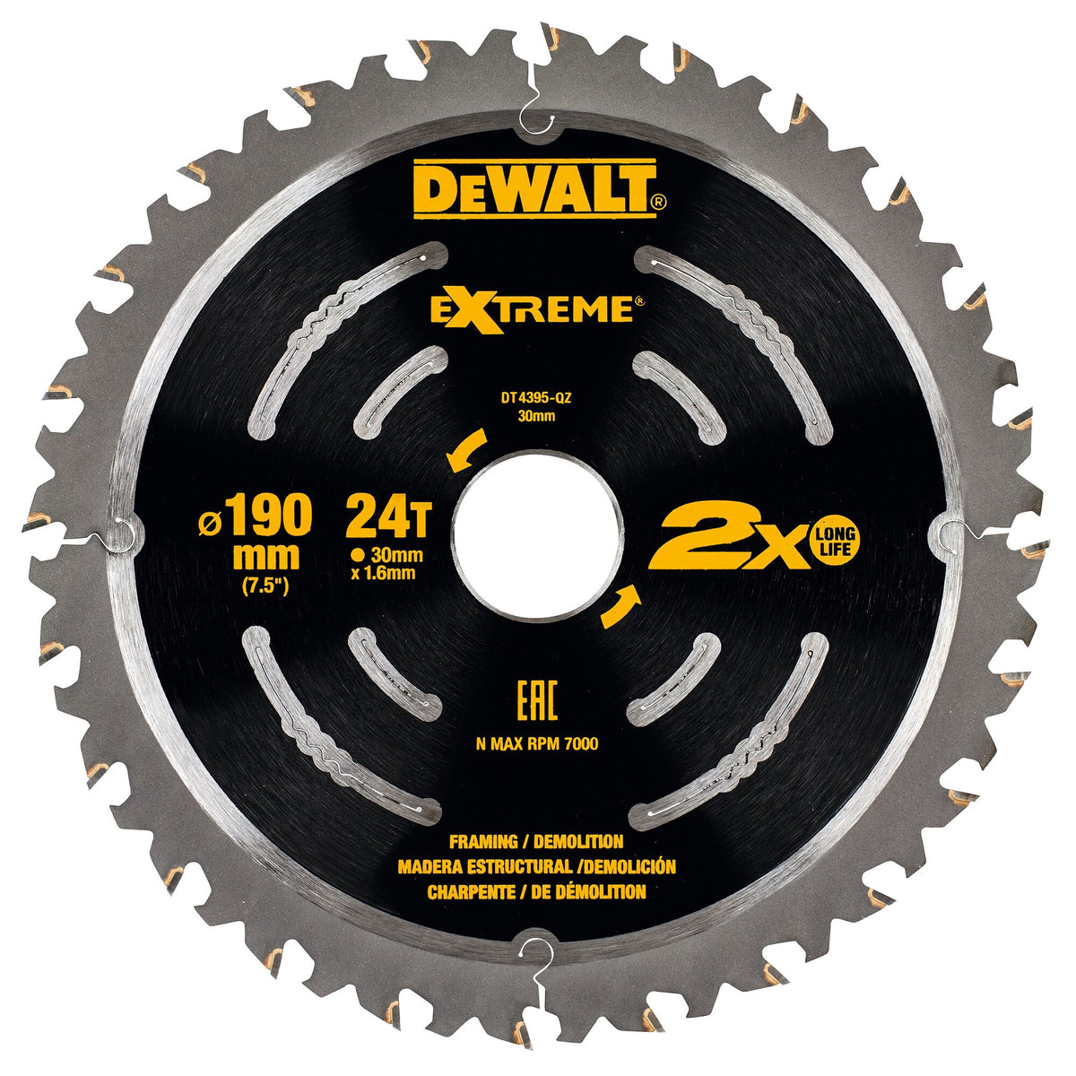 Lama Extreme demolizione 2X Life 190mm 24T DeWalt DT4395-QZ