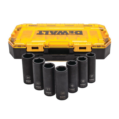 Set 7 pezzi chiavi a bussola macchina attacco 1/2'' DWMT74737-0 DeWalt