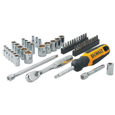 Set 50 pezzi chiavi a bussola compatto attacco 1/4''- misure metriche e pollici DWMT81610-0 DeWalt